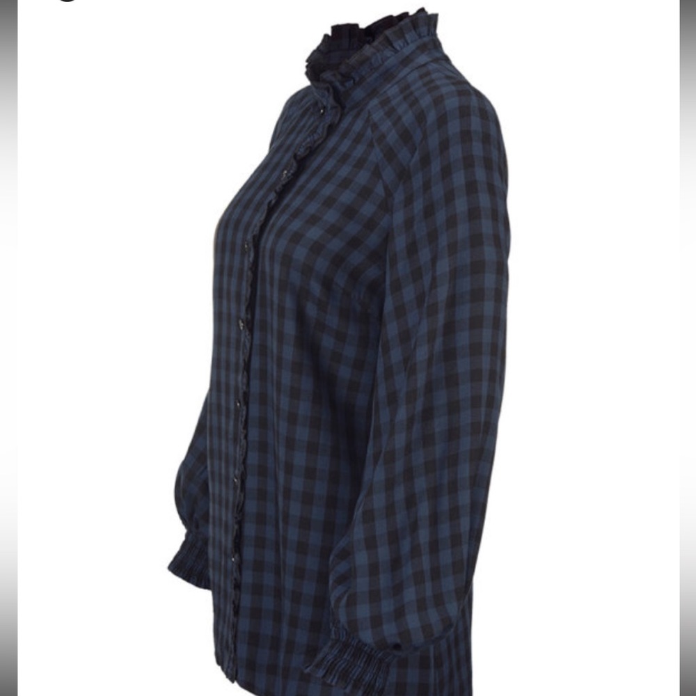 CAbi Blue Checkered Button Down Shirt - Picture 3 of 5